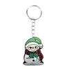 Llavero de Muñeco de Nieve Navideño Accesorios para Mochila Goma Suave de PVC Pequeños Accesorios de Regalo Colgante Personalizado DIY Colgante