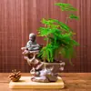 Plantas de Espárragos en Maceta Plantas Verdes de Interior para Oficina Plántulas Bonsái Bambú Nube Enano Tangshan Flor de Viento Maceta Plantas Pequeñas en Maceta