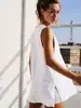 Amazon Europa e América Colete de Gola V Profunda com Fenda Esportes de Tênis Fitness Modelagem Solta Moda Verão 2025 Roupas Femininas