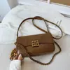 2025 Nueva Moda Bolso Cuadrado Pequeño de Cuero Escarchado con Empalmes Bolso Casual con Cadena Plegable para Llevar en la Mano o al Hombro Bolso Cruzado Versátil