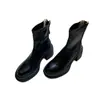 Botas para Mujer 2025 Otoño e Invierno Nuevas Botines que Aumentan la Altura para Personas Bajas Tacones Altos Estilo Británico Francés Tacón Grueso Botas Ajustadas