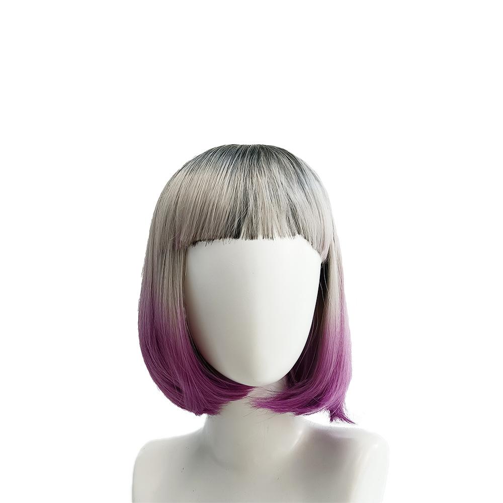 假发女波波头bobo头短发混色渐变假发头套彩色化纤