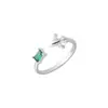 Anillo de Cola de Flor de Iris de Plata de Ley 925 con Circonita para Mujer, Diseño Simple de Nicho, Lujo Ligero, Sensación de Alta Gama, Anillo Abierto 5292A
