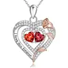 Collar de doble capa de plata de ley s925 con corazón eterno transfronterizo europeo y americano, colgante de 12 cumpleaños para mujer, cadena de clavícula de Amazon