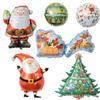 Globo Redondo de Película de Aluminio de 18 pulgadas Nochebuena Santa Muñeco de Nieve Decoración para Fiesta Diseño Lámina de Aluminio Venta al por Mayor