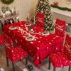 Nuevo estampado decorativo navideño transfronterizo universal todo incluido elástico funda para silla mantel traje hogar mesa de comedor funda para silla