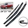 Adecuado para Mitsubishi Asx 2010-2017 Juego de Escobillas Limpiaparabrisas Delanteras y Traseras Tira Limpiaparabrisas de Tres Secciones