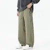 Calça Casual Masculina Transfronteiriça Enbu Juventude Perna Larga Perna Reta Solta Tendência Marca Caimento Juventude Masculina de Negócios Longa
