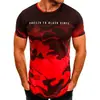 Nova Moda Masculina Esportiva Fitness Camuflada Manga Curta Camiseta de Verão Fina Conjunto de Camisetas de Manga Curta