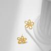 Pendientes de plata S925 con forma de flor de diamante y aguja, sencillos, tridimensionales, de girasol, elegantes, de alta gama, ligeros y de moda.
