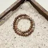 Pulsera Original de Sandalia de Seda Dorada Piedra Solar Piedra Shoushan Doble Círculo Diseño de Nicho de Alta Calidad Pulsera de Cuentas de Madera Nueva China