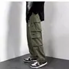 Pantalones Cargo Forrados de Lana para Hombre de Comercio Exterior Transfronterizo, Marca de Moda Otoño e Invierno Pantalones Largos Casuales de Pierna Ancha, Ajuste Recto Holgado de Invierno para Hombre