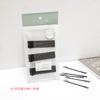Pasador Metálico Básico Negro para Niñas, Accesorio para el Cabello en Empaque de Tienda de Conveniencia, Pasador de Seguridad, Pinza Lateral, Pinza para Flequillo con Líneas Geométricas