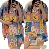 Estilo Coreano Nuevos Pijamas de Dibujos Animados para Mujer Winnie the Pooh Lindo Ropa de Casa para Niña Manga Corta Shorts Conjunto ins Suelto de Dos Piezas