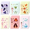 6 Folhas/Pacote Transfronteiriço Novo Lindo Quebra-Cabeça de Adesivos para Vestir Menina Anime Desenho Animado Colagem Menina Artesanal DIY Adesivos