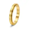 Anillo Tablero de Ajedrez de Oro de 18 Quilates 3mm Anillo Giratorio de Cuadrados Pequeños Modelo Unisex No se Desvanece