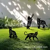 Placa de Jardim Popular Transfronteiriça Gato Preto de Halloween com Olhos Brilhantes, Decoração de Gramado de Jardim ao Ar Livre