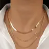 Joyería Transfronteriza Europea y Americana Nuevo Collar Multicapa Hip-Hop Accesorios de Moda para Mujer Cadena para el Cuello Popular Cadena para la Clavícula Collar Joyería