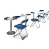 Silla plegable transparente engrosada estilo industrial, popular en cafeterías en línea, teterías, pastelerías de postres y pasteles, juego de mesa y sillas de acero inoxidable