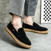 Mocasines Transfronterizos para Hombre 2024 Primavera y Otoño Nuevos Zapatos de Tabla Esmerilada con Suela de Carne para Hombre Zapatos Perezosos de Frijol sin Cordones