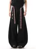Calça Casual Listrada Xadrez Retro Americana Estilo Scimitar para Homens e Mulheres Verão 2025 Nova High Street Solta Casal Calça Longa