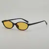 Óculos de Sol Retro Europeus e Americanos com Armação Oval Ultra-Estreita Pequena para Homens e Mulheres, Óculos de Sol Hip-Hop Disco Street Photography