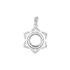 Colgante Estilo Étnico Base Collar de Cobre Accesorio DIY Incrustación Redondo 6-10mm Cabujón de Diamante Imitación Plata 925