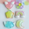 Flores Iridescentes em Gradiente Perolado Desenho Animado Acessórios para Enfeites DIY Material Criativo para Crocs Cola Cremosa Acessórios de Resina