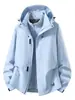 Chaqueta deportiva de exterior tres en uno desmontable, cortavientos e impermeable, personalizada con logotipo de empresa, para hombre