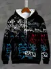 Moletom com Capuz Estampado Digital 3D Outono Transfronteiriço Série Graffiti Masculino Manga Longa Pulôver Confortável Roupas de Comércio Exterior