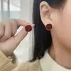 @Oferta Especial @ Pendientes Cuadrados Borgoña Elegantes y Simples Coreanos Pendientes de Moda de Alta Gama para Ropa de Trabajo Pendientes