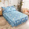 Saia de Cama Dupla Renda Transfronteiriça Conjunto de Três Peças Cobertura de Cama Espessa Antiderrapante Saia de Cama Cobertura de Cama de Peça Única Saia de Cama Atacado