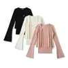 Nuevo Traje de Dos Piezas Otoñal: Camisola + Cárdigan de Punto Exterior de Manga Larga con Mangas de Campana para Mujer