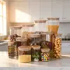 Potes de Vidro para Armazenamento de Chá, Armazenamento à Prova de Umidade, Recipientes para Lanches e Grãos, Potes de Vidro para Armazenamento de Produtos Secos, Potes de Armazenamento Transparentes