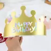 Celebridad de internet ins sombrero de cumpleaños plegable sombrero de cumpleaños para niños Corona Dorada tocado para adultos