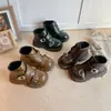 Botas tipo Martin para Niñas de 6-12 Años Botas Cortas Elegantes de Doble Hebilla Estilo Británico Otoño e Invierno Nuevas Botas de Piel para Niños Suela Suave Antideslizante Zapatos para Niños