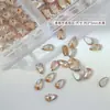 Champagne Cintilante Fundo Plano Zircônia Arte de Unha Diamante Fundo Plano Médio Zircônia Diamante Formato Especial Olho de Cavalo Coração Gota de Água Joia de Unha