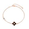 Pulsera europea y americana simple ins fashion de lujo ligero plata esterlina S925 con incrustaciones de diamantes Trébol de la Buena Suerte popular versátil nicho femenino