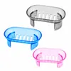 Caja de jabón escurridora sin olor, caja de jabón grande con patas altas, caja de jabón transparente para el hogar sin tapa, estante de jabón multicapa, bandeja de jabón para baño