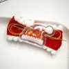 Pinza para el pelo con lazo de terciopelo rojo navideño, set de tocado con campana y borla de dibujos animados lindos de Papá Noel para niños
