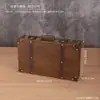 Maleta vintage de cuero PU con marco de madera, un juego de cajas de almacenamiento, utilizada para escaparates de tiendas, accesorios de fotografía y fines decorativos