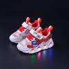 Zapatos de niño iluminados al por mayor 2024 primavera y otoño nuevos tenis casuales de cuero para niños pequeños y medianos zapatos ligeros para correr