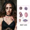 Nuevas Pegatinas de Cicatrices Halloween Mate, Pegatinas de Maquillaje Faciales Realistas No Reflectantes Impermeables y a Prueba de Sudor, Pegatinas de Tatuajes