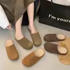Chinelos Birkenstock de Pelúcia com Solado Grosso para Aumento de Calor de Algodão para Mulheres, Uso Externo, Novidade Outono/Inverno 2026, Slip-on Fechados Meio-Chinelos
