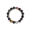 Pulseira de Obsidiana Prateada Pixiu com Pedra Olho de Tigre Joia de Casal Presente Retro Contas Atacado Design de Pulseira