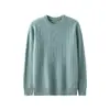 Nuevo suéter de punto para hombre de lana 100% para otoño e invierno, cuello redondo, grueso, talla grande, camiseta base de punto, suéter de cachemira versátil