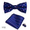 Conjunto de tres piezas de corbata y pañuelo de bolsillo para hombre, de poliéster, con estampado para banquetes, bodas, camisas, lazos y cuello con flores
