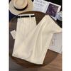 Pantalones de Traje Casual con Caída Jinbukang para Mujer en Primavera y Verano, Pantalones de Pierna Ancha de Cintura Alta, Sueltos y Versátiles, Pantalones Rectos de Largo hasta el Suelo para Personas Bajas