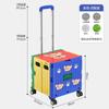 Carrito de compras portátil, ligero y plegable, pequeño y nuevo, con crayones auténticos de Año Nuevo, para el hogar, carrito de compras para supermercado