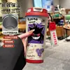 Termo de Pikachu y Gengar de Pokémon, Taza de Agua de Dibujos Animados de Aspecto Elegante con Popote, Botella de Agua Portátil para Estudiantes, Hombres y Mujeres